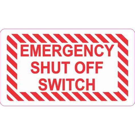 StickerTalk Emergency Shut Off Switch Vinyl Sticker, 3.5 inches 